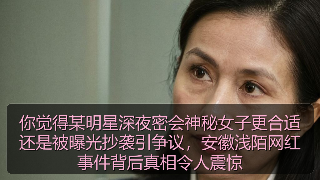 你觉得某明星深夜密会神秘女子更合适还是被曝光抄袭引争议，安徽浅陌网红事件背后真相令人震惊